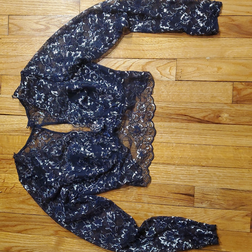 VS Metallic Lace Lingerie top